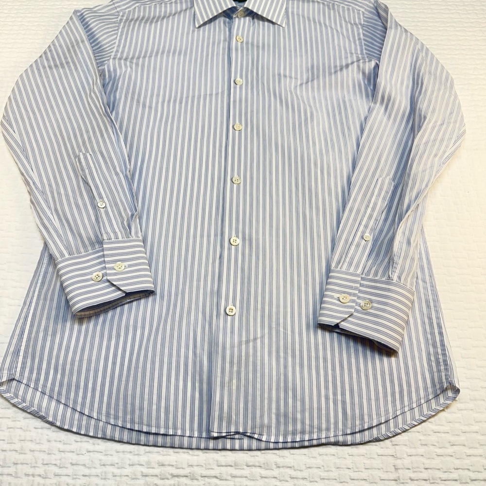 Sara Men's Light Blue Striped Dress Shirt